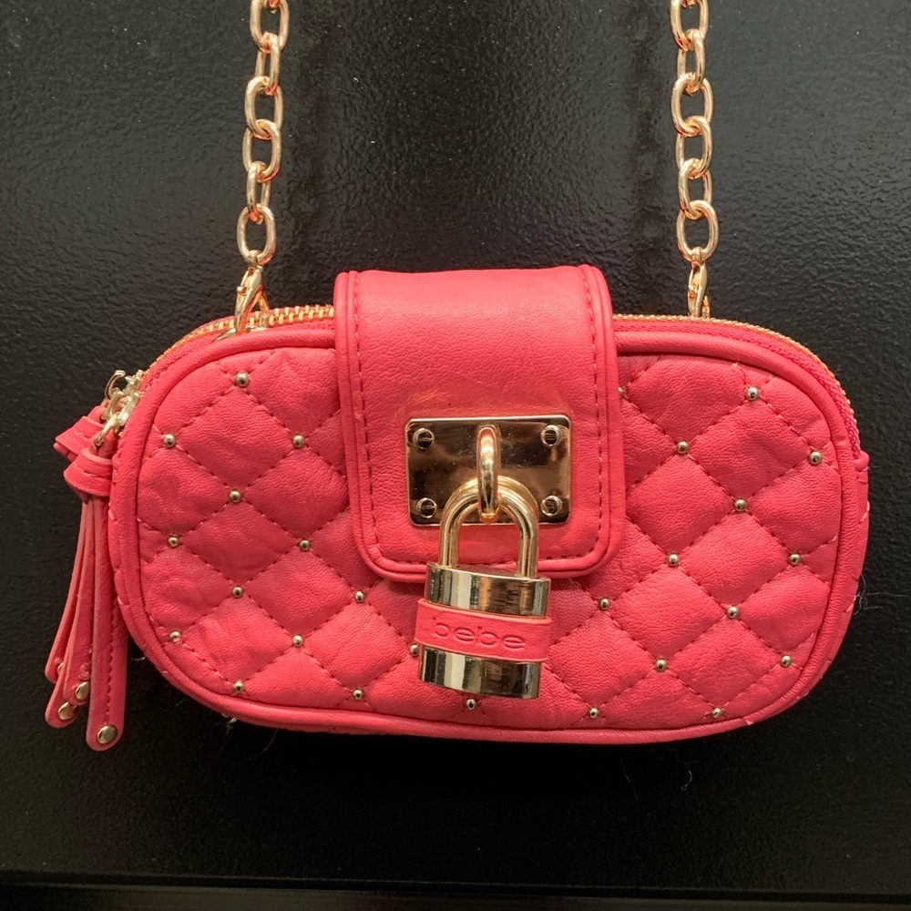 BEBE tiny fuchsia crossbody clutch!